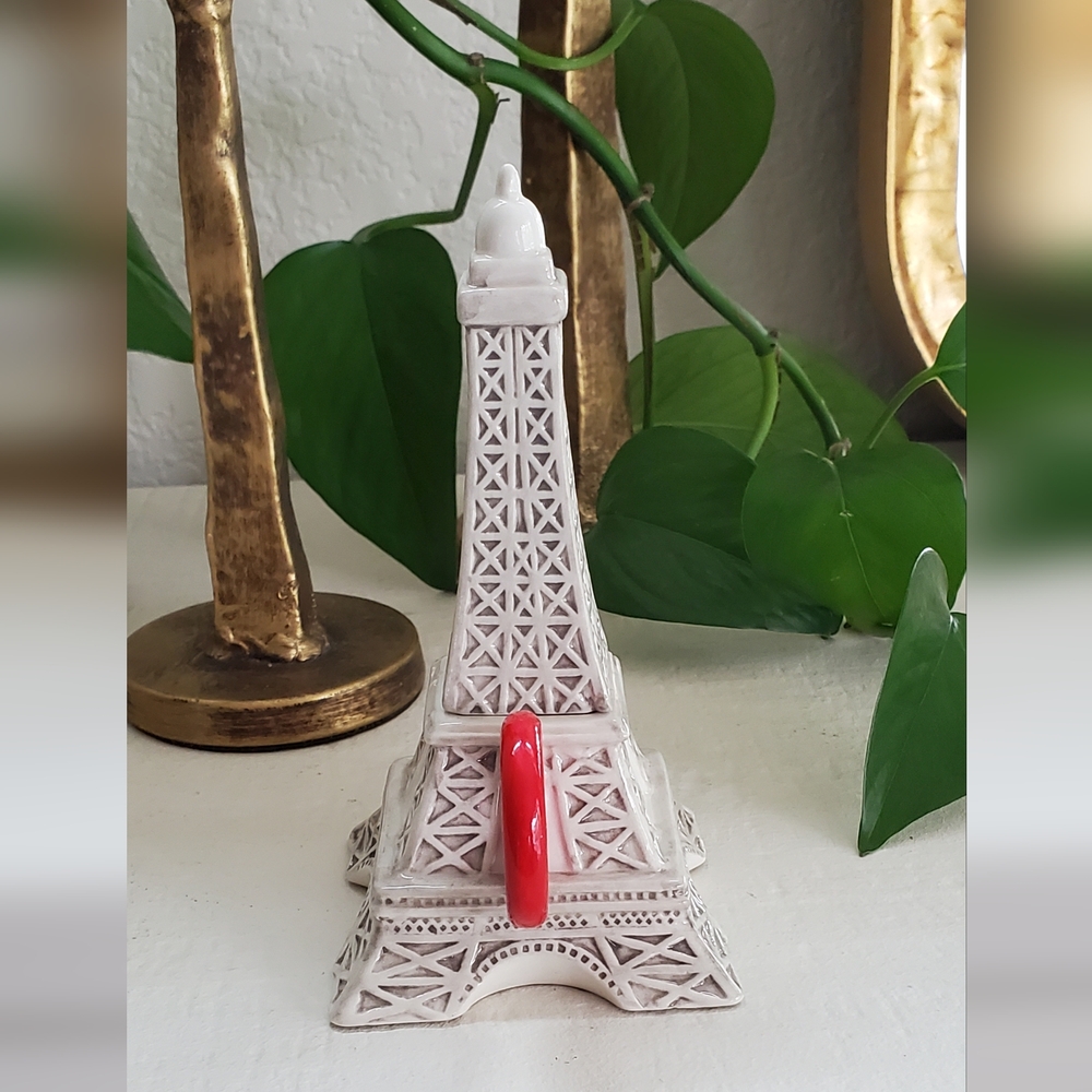 Fitz and Floyd Miniature Ceramic Eiffel Tower Tea Pot, 5.75", Vintage, EUC - Picture 7 of 16